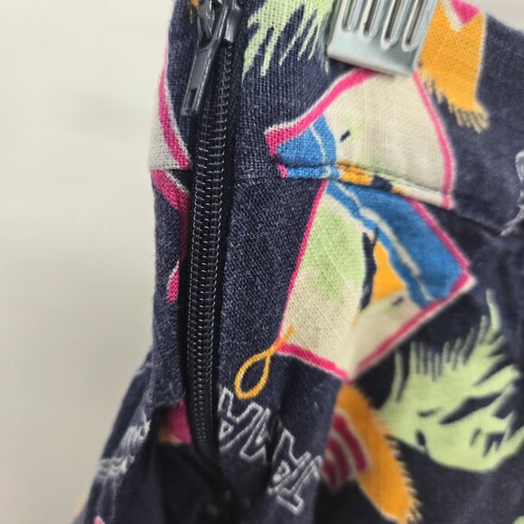 Modcloth Navy Just This Sway Travel Linen Blend Side Zipper Lined Skirt XXS - Picture 3 of 9